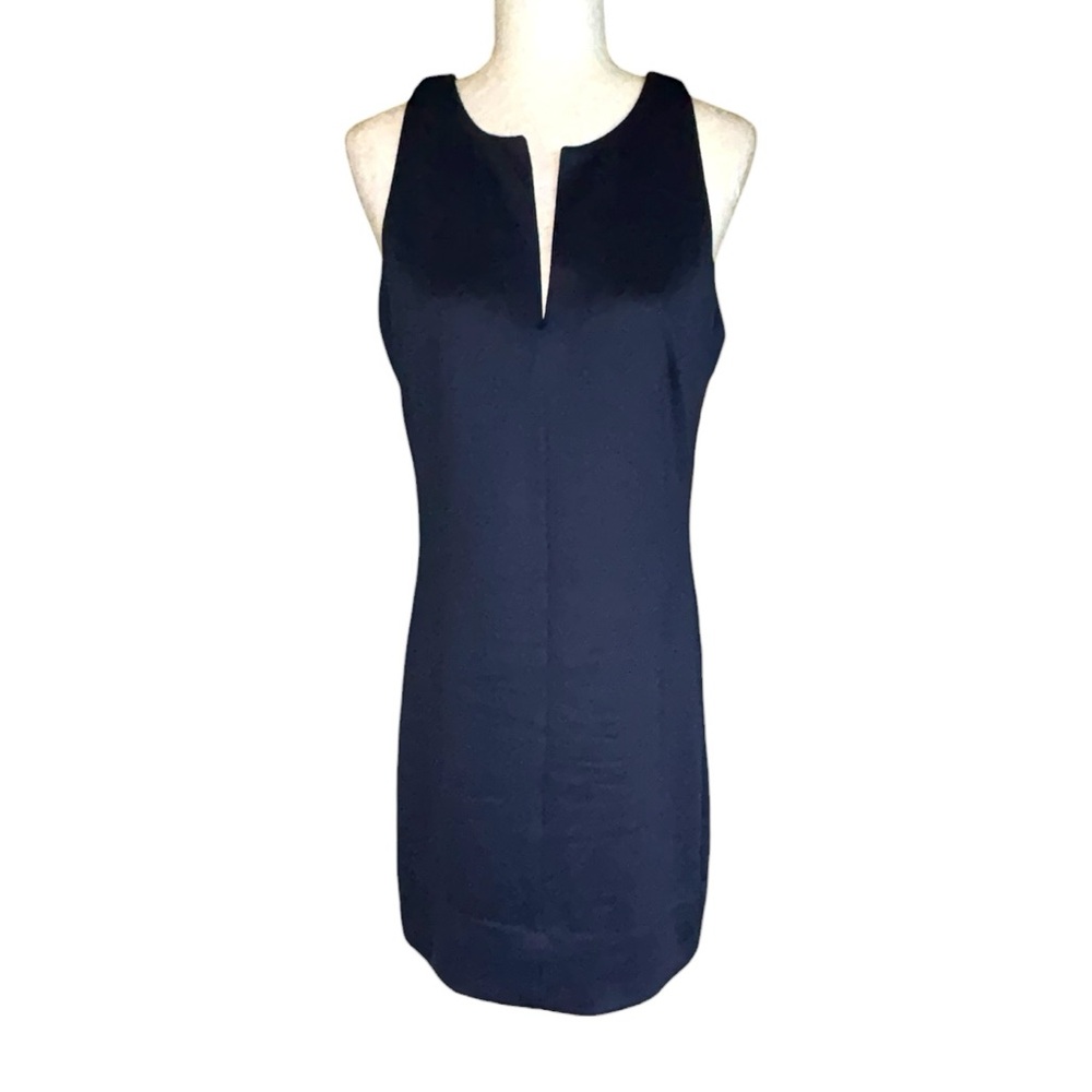 Gretchen Scott Navy Blue Sleeveless Built in Bra Knit Mini Dress - S